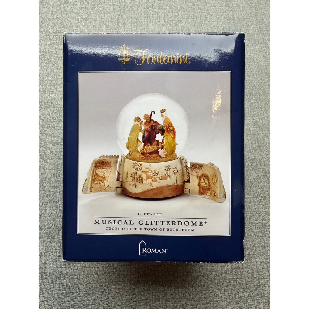 Fontanini Roman Inc Musical Nativity Magi Glitterdome Snow Globe Bethlehem 59097